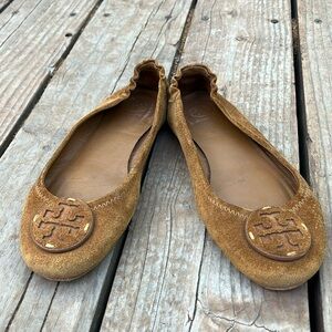 Tory Burch Brown Suede Ballet Flats, 5
